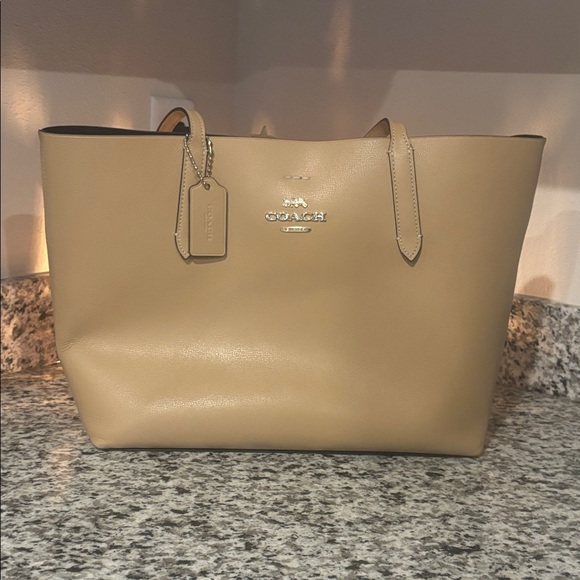 Coach Handbags - Authentic Coach Beige Leather Tote Bag
